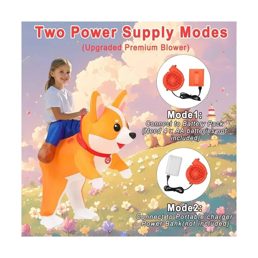 Inflatable Costumes Dog Costume Halloween Blow Up Ride on Corgi Costume Animal